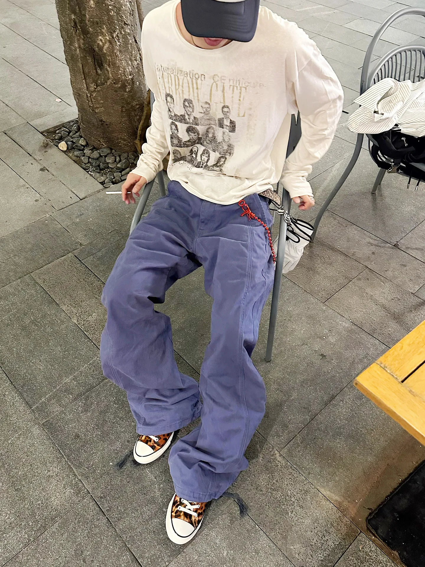 

American Retro Street Patchwork Work Pants Loose Couple Casual Pants Men's Women's Cleanfit Design Sense Wide Leg Pants