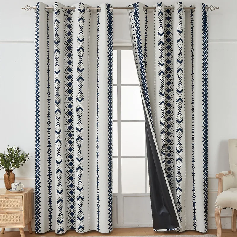 

100% плотные шторы с принтом, богемные прозрачные шторы, разделитель для отделения комнаты, декоративная плотная занавеска для гостиной