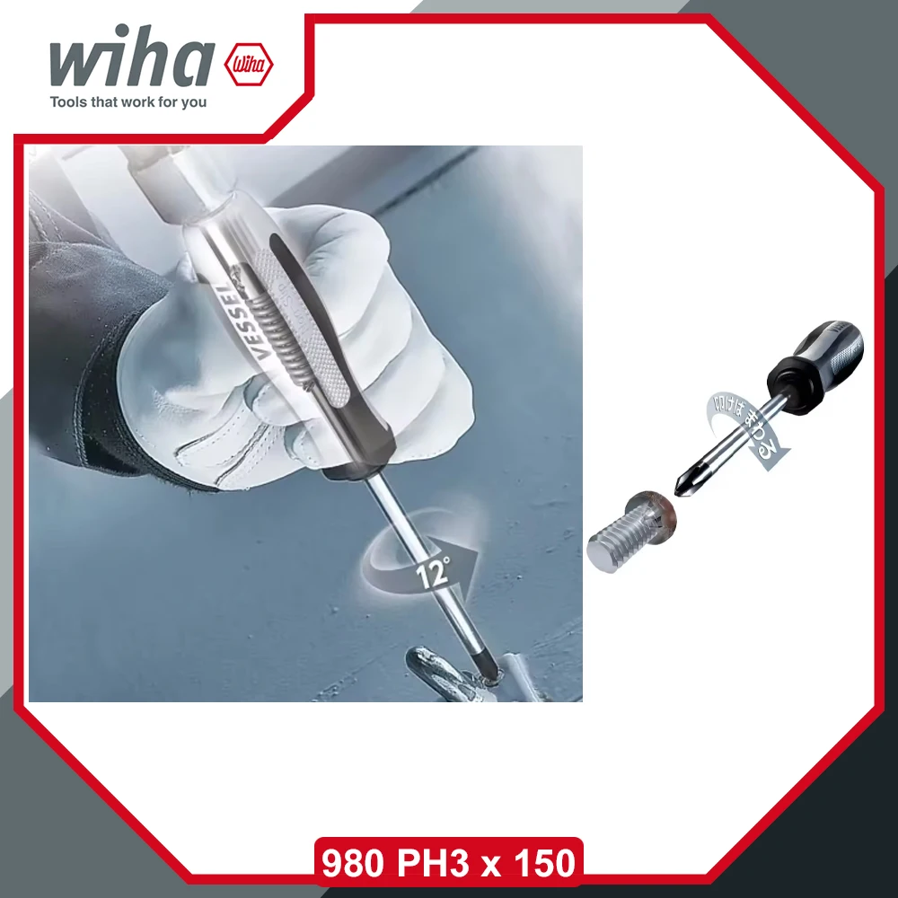 VESSEL NO 980 Serie MEGADORA IMPACTA 980 PH3 x 150 Destornillador de Impacto Phillips JIS Japonés, Herramientas Manuales