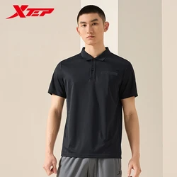 Xtep Short Sleeve Polo Shirt For Men 2024 Summer Normcore Men's T-shirt Everyday Soft Sweat-Absorbing Outdoor Tops 876229020016