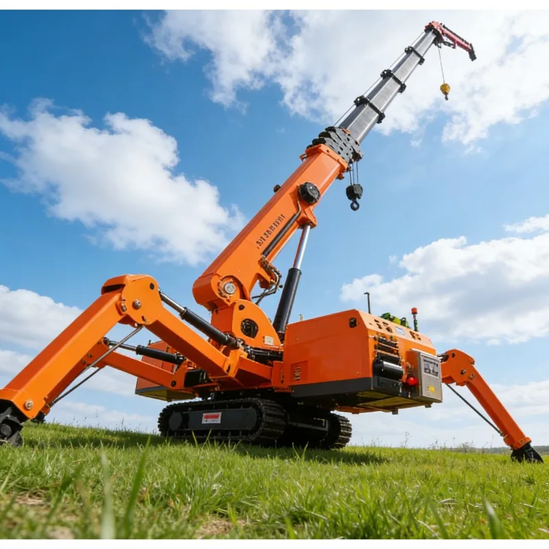 Customized Spider Crane 8 Ton Heavy Duty Load Moment Indicator 360° Continuous Rotation