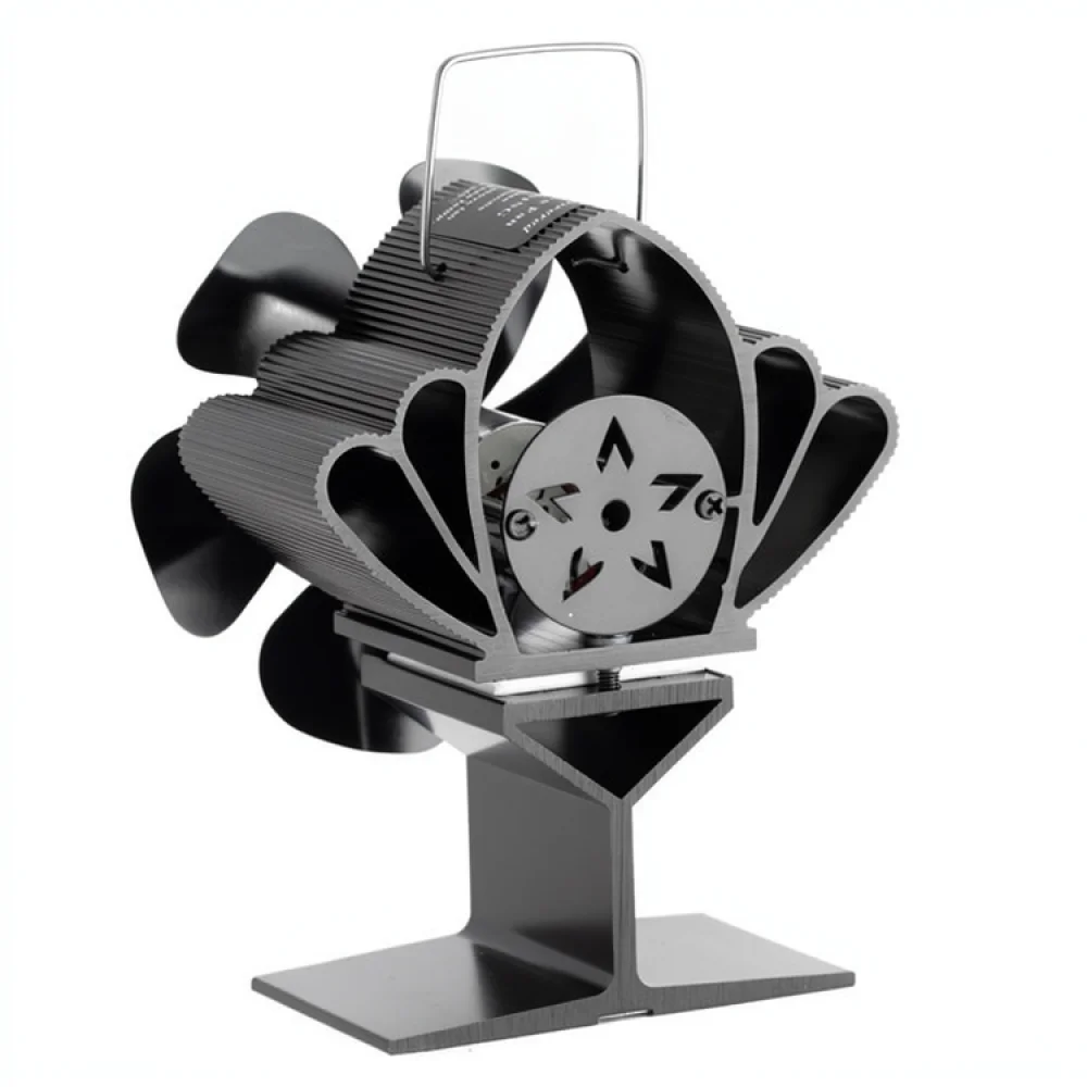 Mini Metal Stove Fan Heat Powered Fireplace Blower Quiet Air Circulator Modern Wood Burning Heating Device