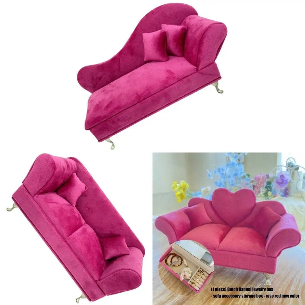 

9HJK Премиум мягкого фланелевого дивана в стиле дивана с несколькими отсеками Новое хранение ювелирных изделий из розовых