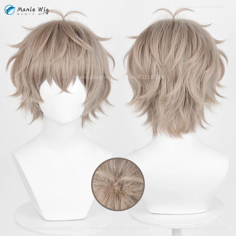 

Anime Choji Tomiyama Cosplay Wig 30cm Lilen Brown Short Cruly Wigs Heat Resistant Synthetic Hair Halloween + Wig Cap