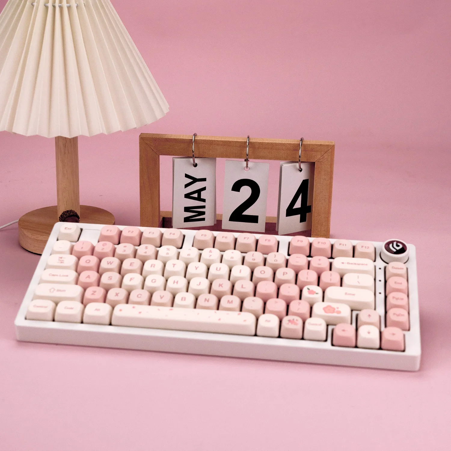 Imagem -06 - Sakura Rosa Moa Keycaps Pbt 142 Teclas Creme Morango para 60 64 84 98 108 Teclado Mecânico para Jogos Interruptor mx