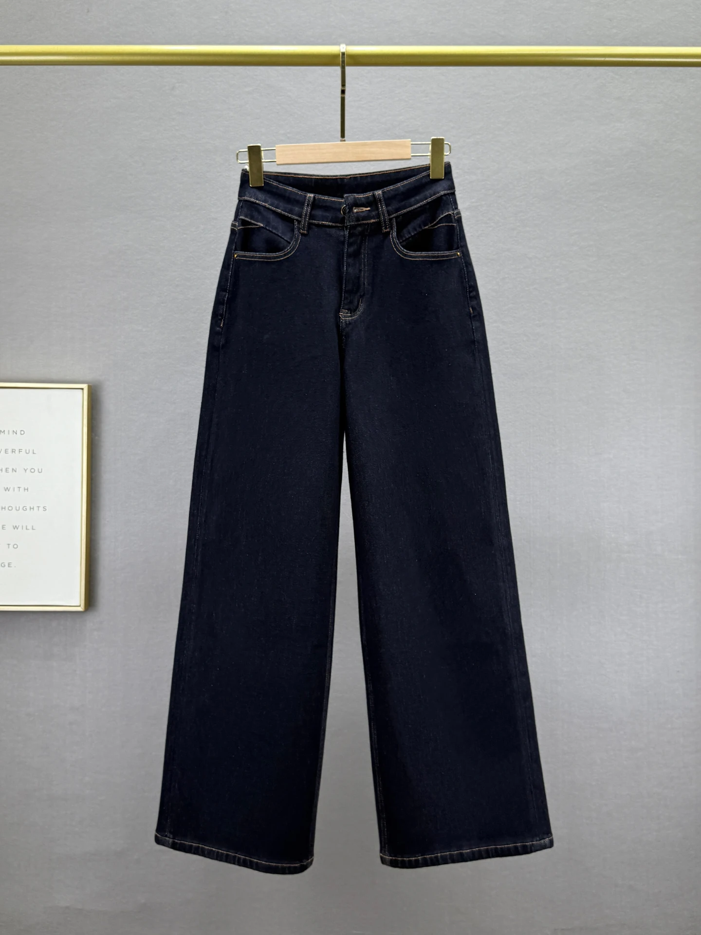 

Женские джинсы с высокой талией и широкими штанинами, осенняя новинка, винтажный стиль, свободный крой, стройнящие, из эластичного хлопкового денима