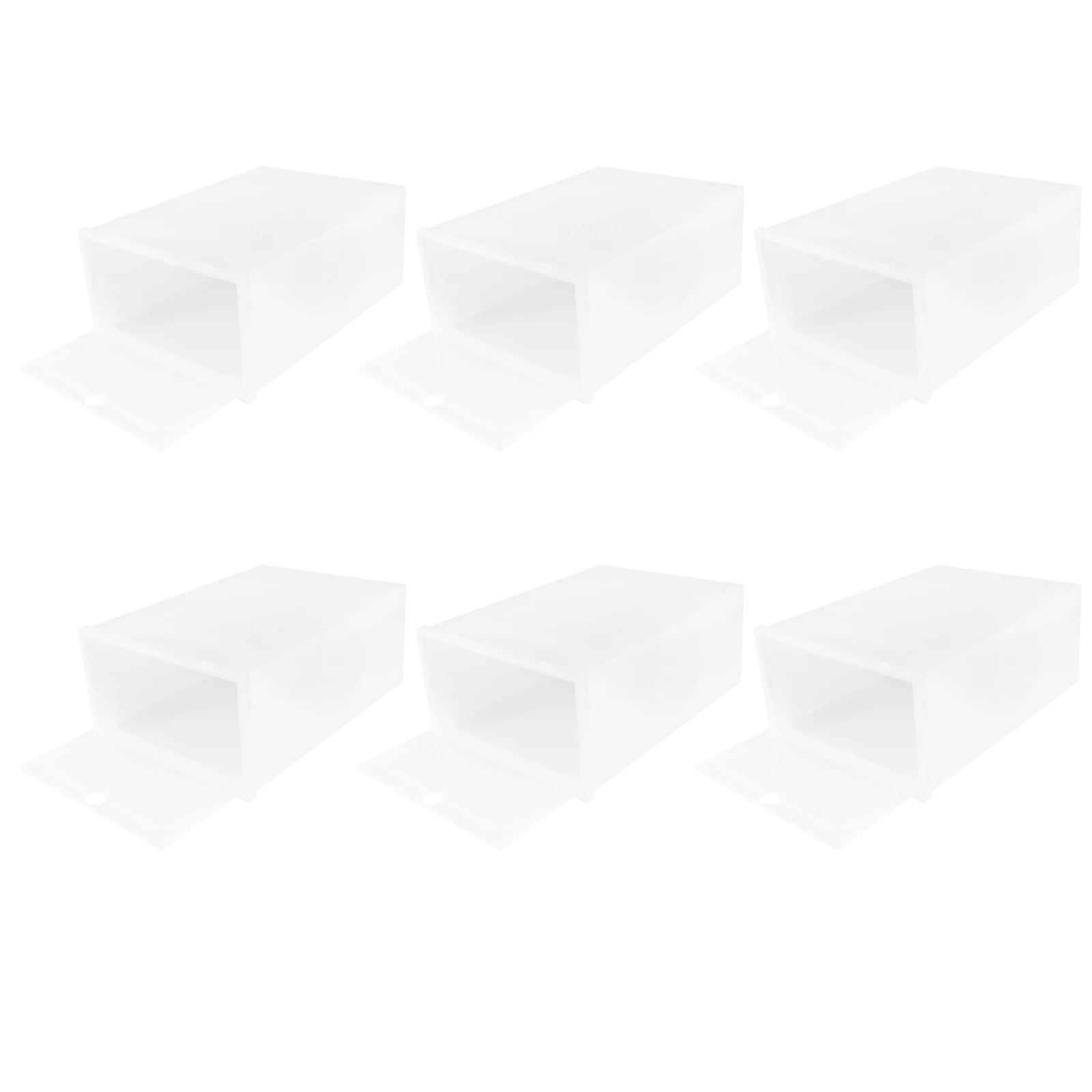 

6pcs Shoes Box Foldable Plastic White Shoe Storage Organizer Container Bin Stackable Rack Home Storage Solution