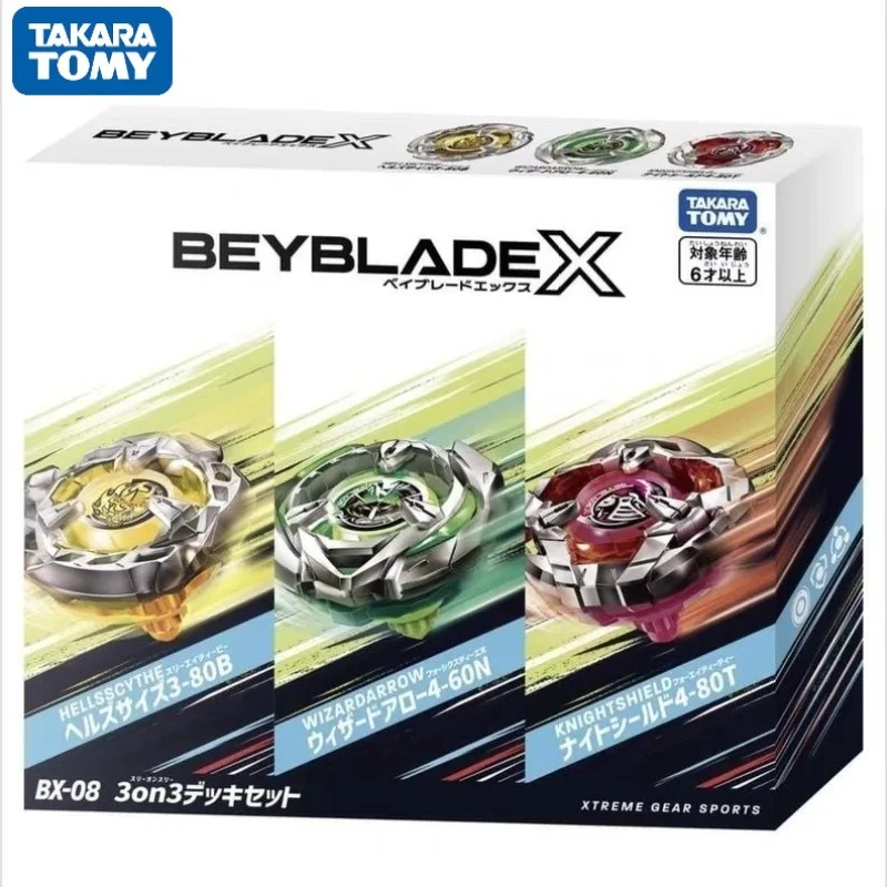 TakaraTomy Beyblade X Generation BX08 Тройной набор гироскопов Коллекционная модель игрушки без пусковой установки Идеальный подарок для мальчиков