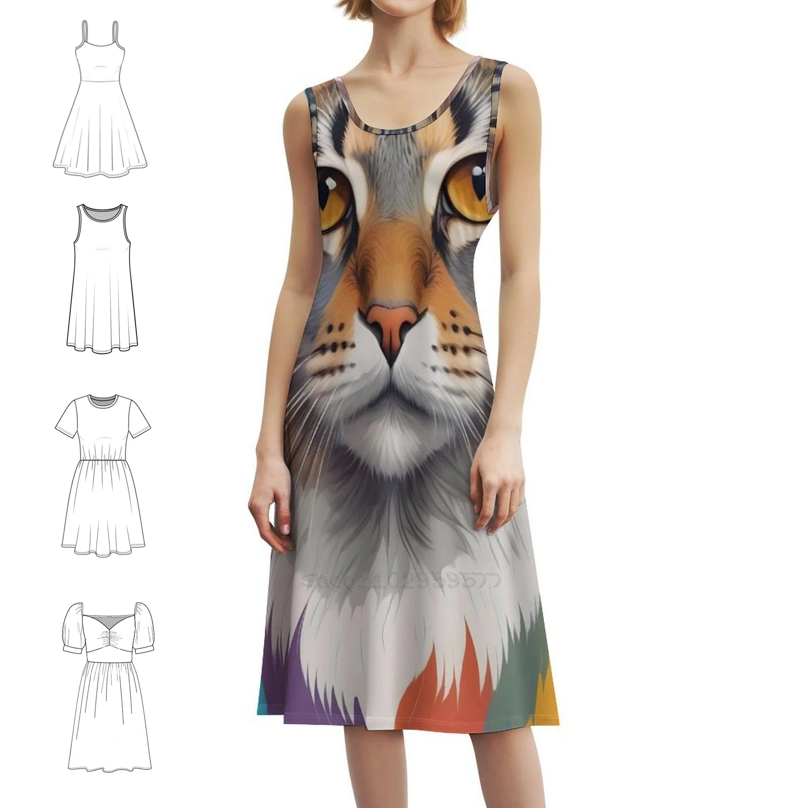 

Женское уличное праздничное платье American Bobtail Art, модная клубная одежда с принтом для женщин, американский Bobtail Kitten, американский