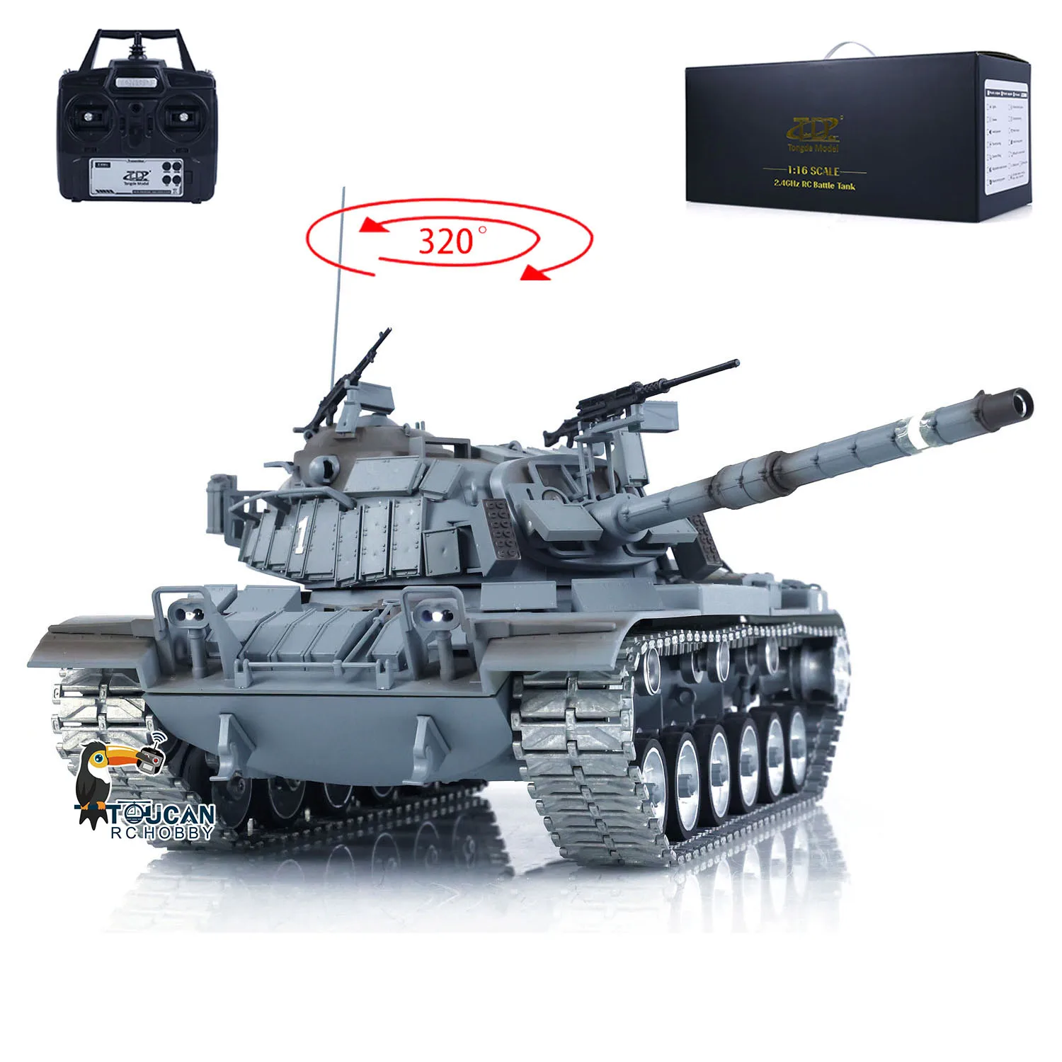 Toys 1/16 RC Tank M60W Israel Magach3 TOUCAN Radio Control RTR Battle Tanks BB Metal Tracks Wheels Finished Rock Gifts TH23296