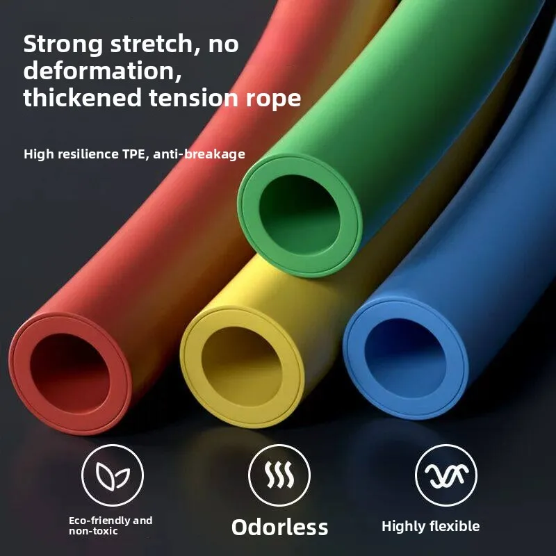 Picture 5: Home Gym Door Hanging Elastic Resistance Band Men's Back Training Device High Pull down Exercise TPE Material Fitness Rope
