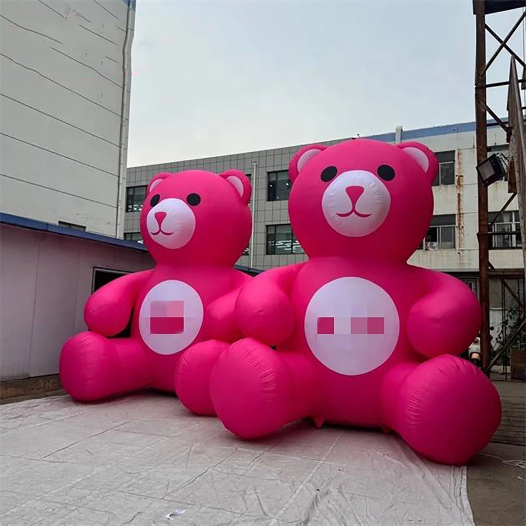 العملاق نفخ الدب زينة عيد الميلاد مع أضواء LED في الهواء الطلق مول عرض عطلة حفلة الشتاء العجائب ساحة الدعامة