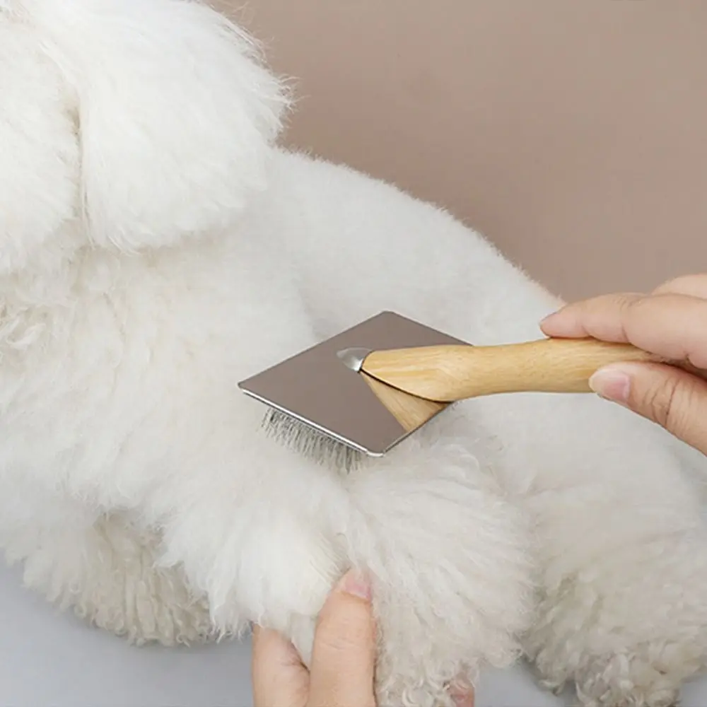 Portable Metal Pet Hair Remover Comb Pet Massage Ergonomic Handle Cat Comb Durable Slicker Brush Pet Products