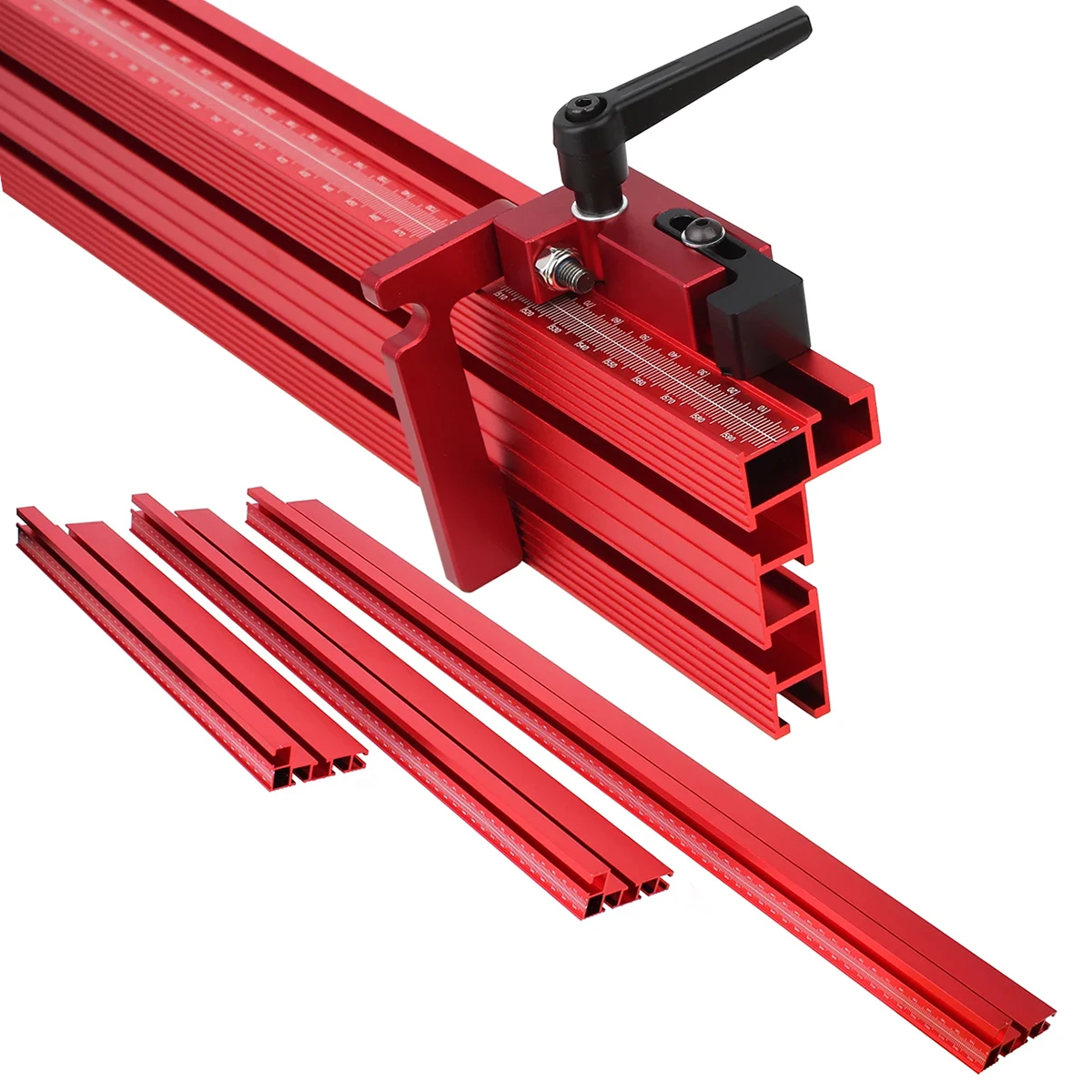 1Pc 40/50/60cm 75 Type Red/Black Anodizing With laser marking scale Aluminum Profile Router Fence Multi T-Track Table Saw Fence