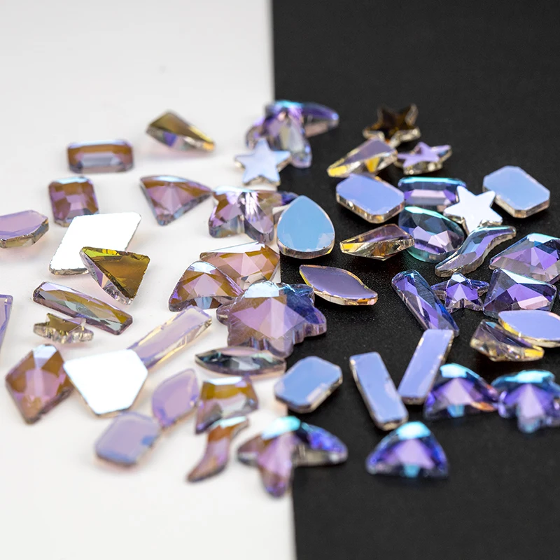 VDD Neueste Gemischte Formen Glas Kristall Strasssteine Flache Rückseite Glitzersteine für Nagelkunst DIY Dekorationen – Detail 28