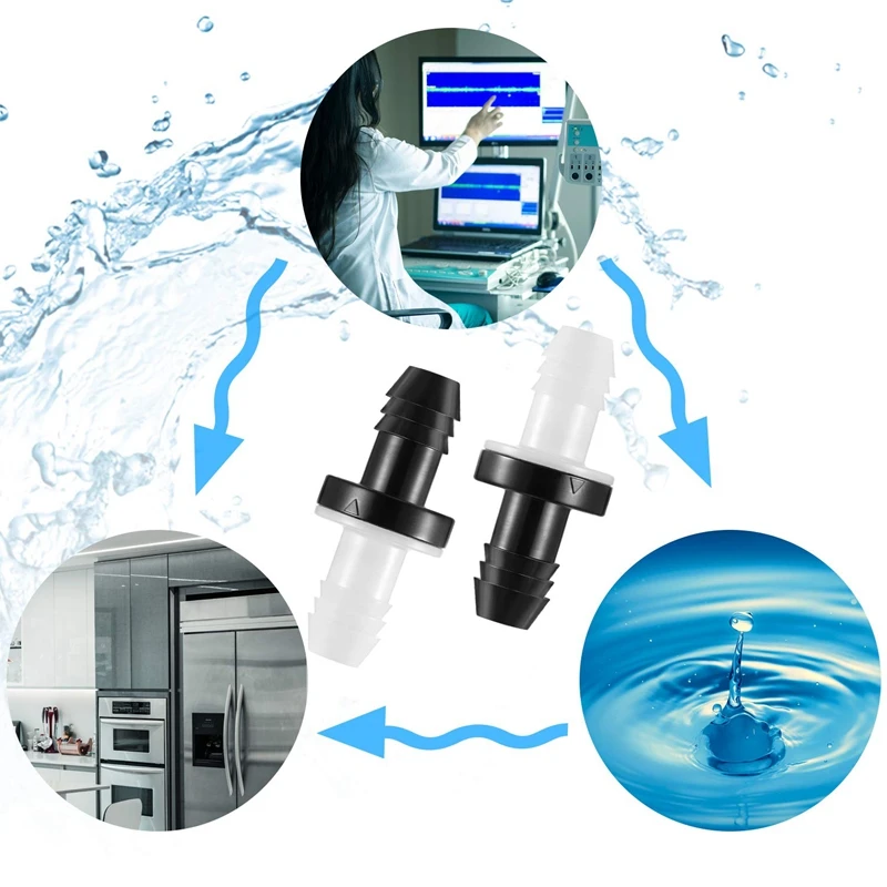 4 Pcs Check Valve 3/8 Inch 10 Mm ABS Plug-In Check Valve Fuel Oil Water Gas Air One-Way Check Valve For Liquids