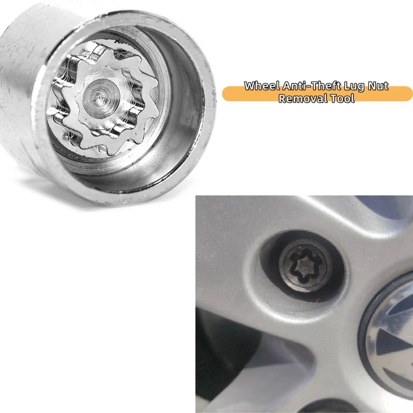 Imagem -03 - Carro Pneu Lug Nuts Parafuso Anti Roubo Porca do Pneu da Roda Remoção do Parafuso Compatível com Volkswagen 525 1pc