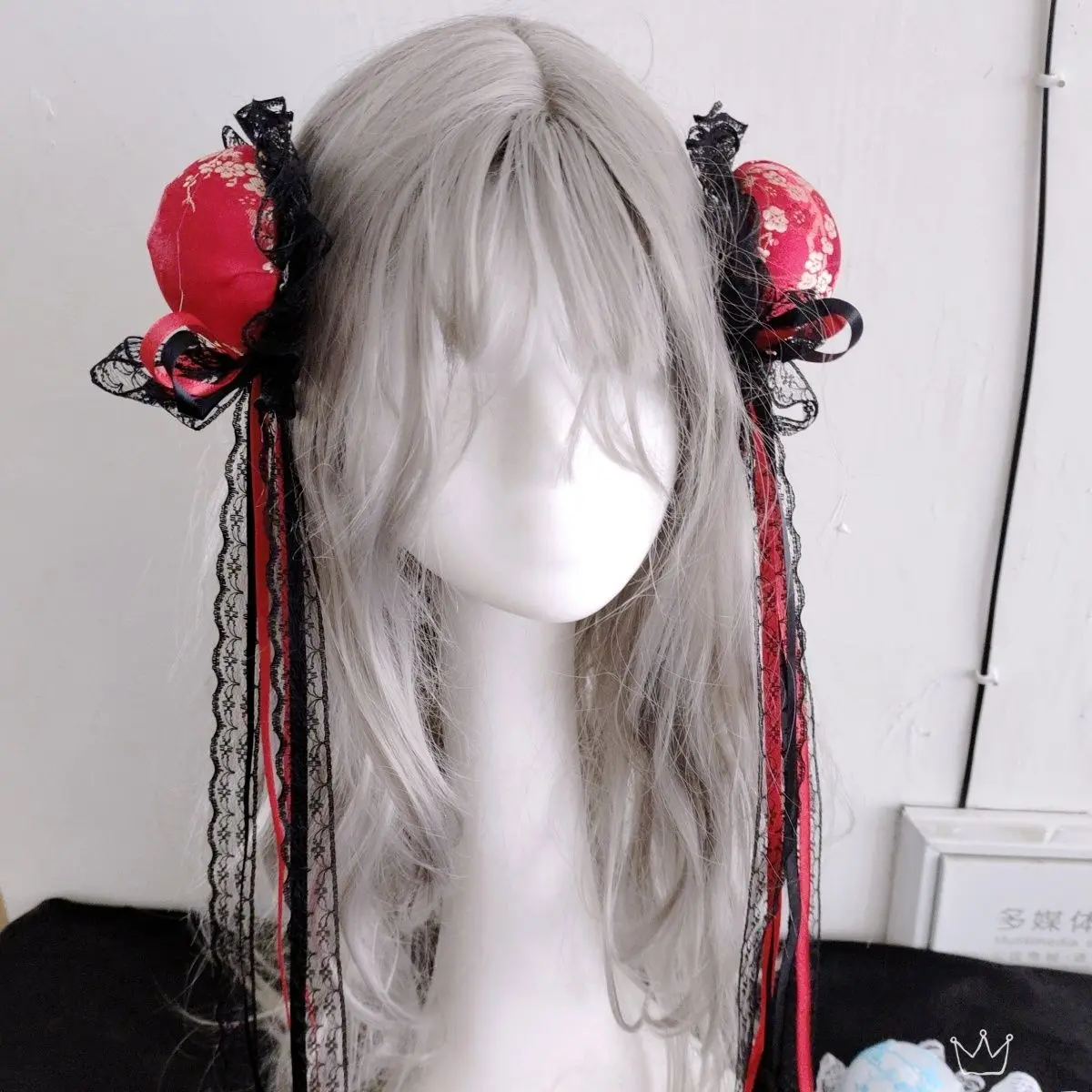 Chinese Style Headwear Chinese Style Chunli Lolita Bun Hair Bag Cute Black And Red New Chinese Style Accessories Spicy Girl Hair