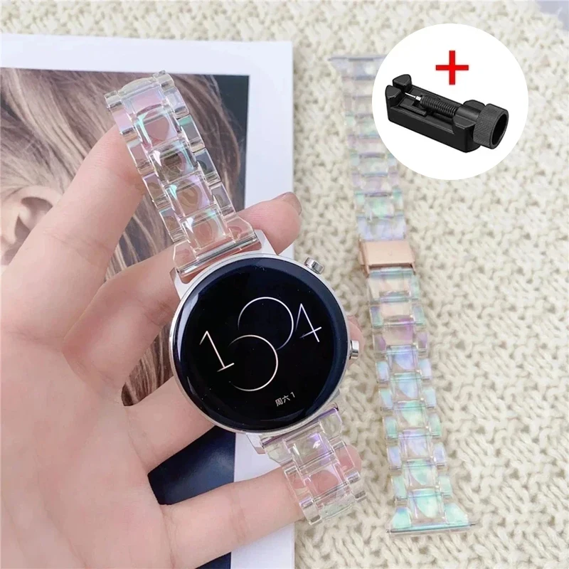 20mm 22mm Clear Laser Band for Samsung Galaxy Watch 5/4 5Pro 40mm 44mm 45mm Rainbow Transparent Strap Watch6 classic 47mm 43mm