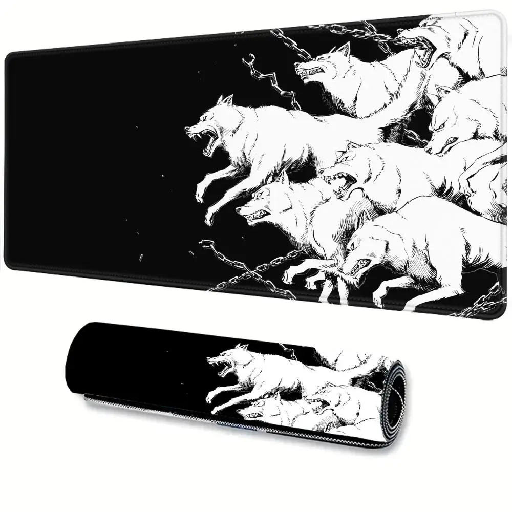

Wolf Moon Landscape Animals Mouse Pad Cute HD Desk Pad Extended Gaming Keyboard Mats Large 90x40cm XXL Gamer Mousepad