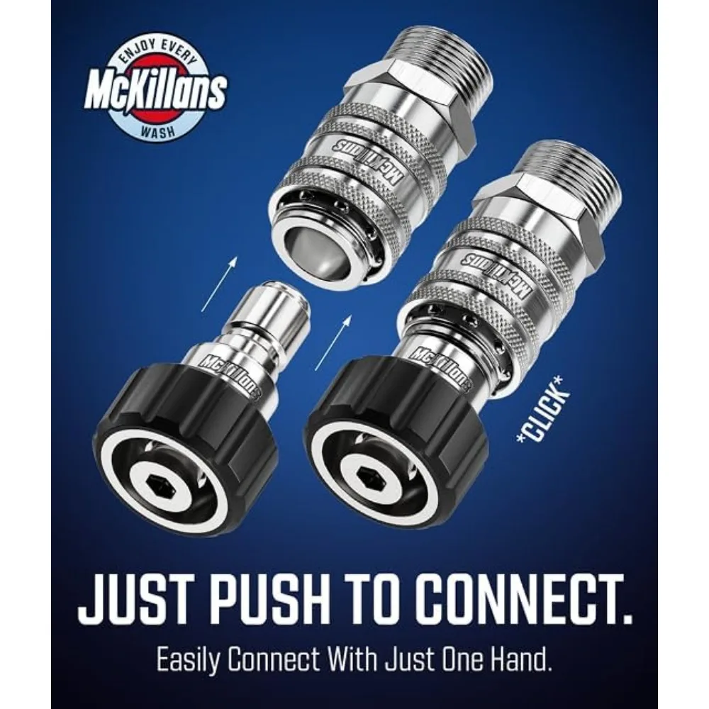 2025 طقم توصيل سريع لغسالة الضغط M22-14mm الأوتوماتيكي - تركيبات من الفولاذ المقاوم للصدأ مكونة من 8 قطع #2