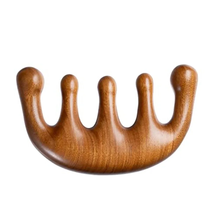 

Wooden Scalp Comb, Round and Wide Tooth Hair Comb, Gua Sha Massage Scalp, Hair Care Massage Comb
