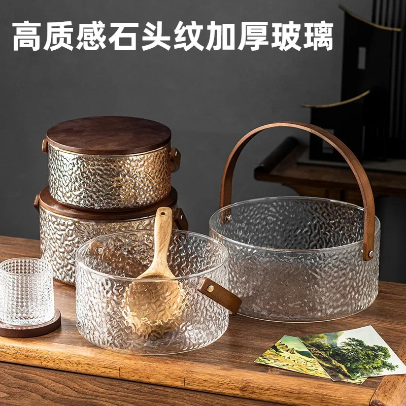 Happy Fruit Plate Fruit Basin Tea Bucket Container Portable