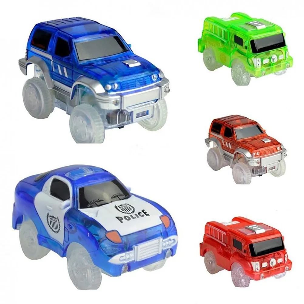 

Electric Car Track Racing Light Up Car Blue LED Multicolor Headlights Back Light Racing Track Accessories Compatible Most Tracks
