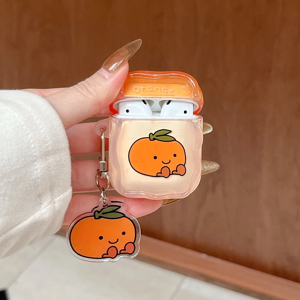 لطيف الفاكهة الكرز الأفوكادو الغطاء الواقي ل Air Pods 1 2 3 4th حالة لينة مع المفاتيح حقيبة سماعة الاذن ل AirPods 3 4