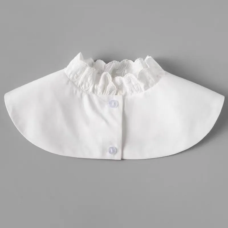 السيدات الدانتيل الأزهار التطريز وهمية طوق قلادة الكتف يلتف للمرأة قميص سترة الرقبة قميص انفصال كاذبة طوق