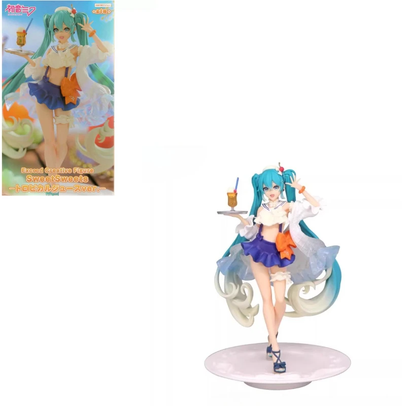 

In stock Anime 2D Hatsune Miku Tropical juice Action Doll Model Collection Gift Doll Character Decoration Statue Studio Ornament