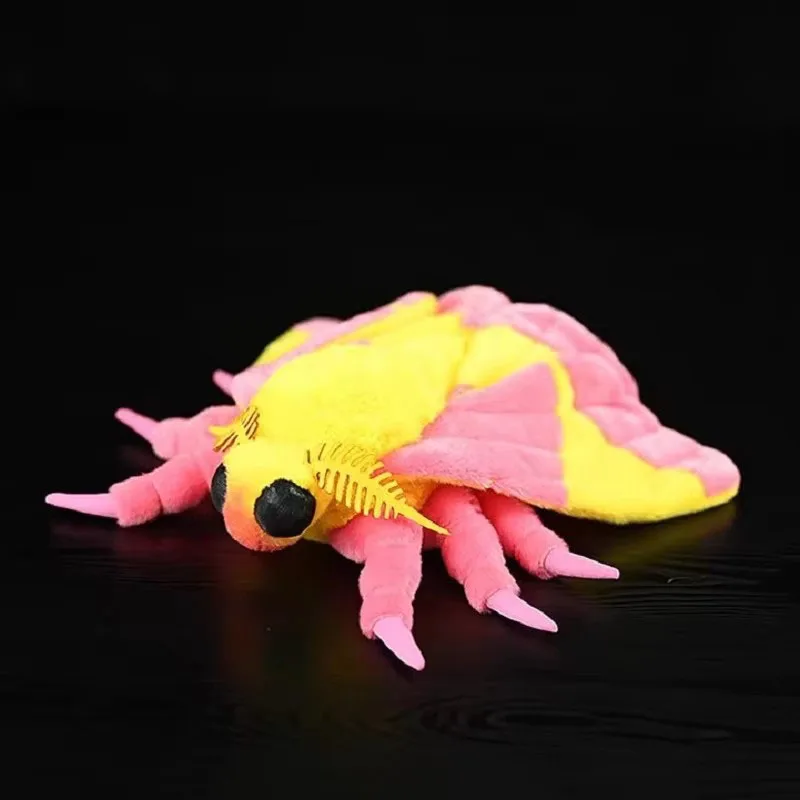 Simulated Animal Insect Butterfly Rosy Maple Moth Dryocampa Rubicunda Wild Nature Zoo Model Plush Toy Stuffed Doll Girl Boy Gift