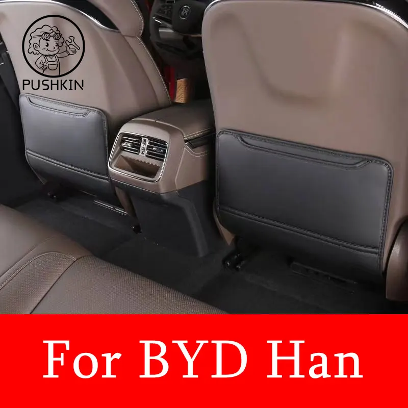 For BYD Han EV DM DMI 2021 2022 2023 Seat Back Car Anti Kick Pad Protector Interior Child Anti Dirty Leather Styling Accessories