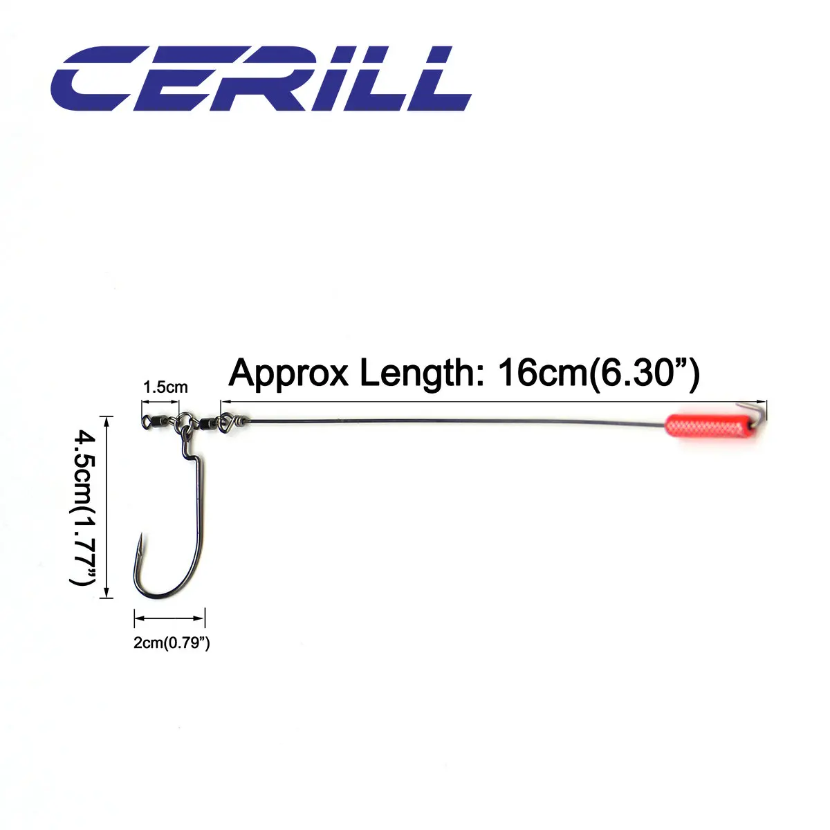 Cerill 1 PC Tokyo Barbed Hook Wire Punching Rig Drop Shot Target Thick Grass With Swivel Fishing Weights Japan For Soft Lure