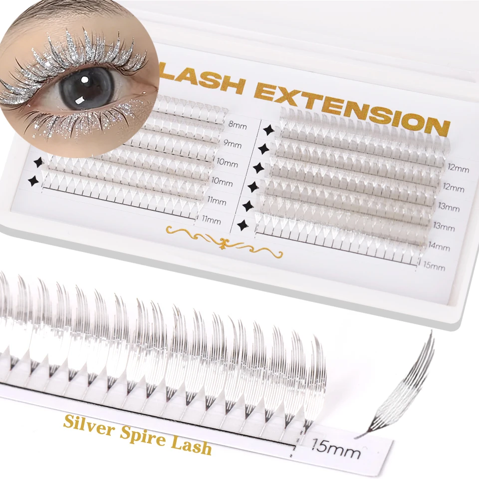 

New Aurora Anime Dual Sided Premade Fan Eyelashes Extension Comic Spire Lashes Feather Shape Lashes For Makeup Christmas Cosplay