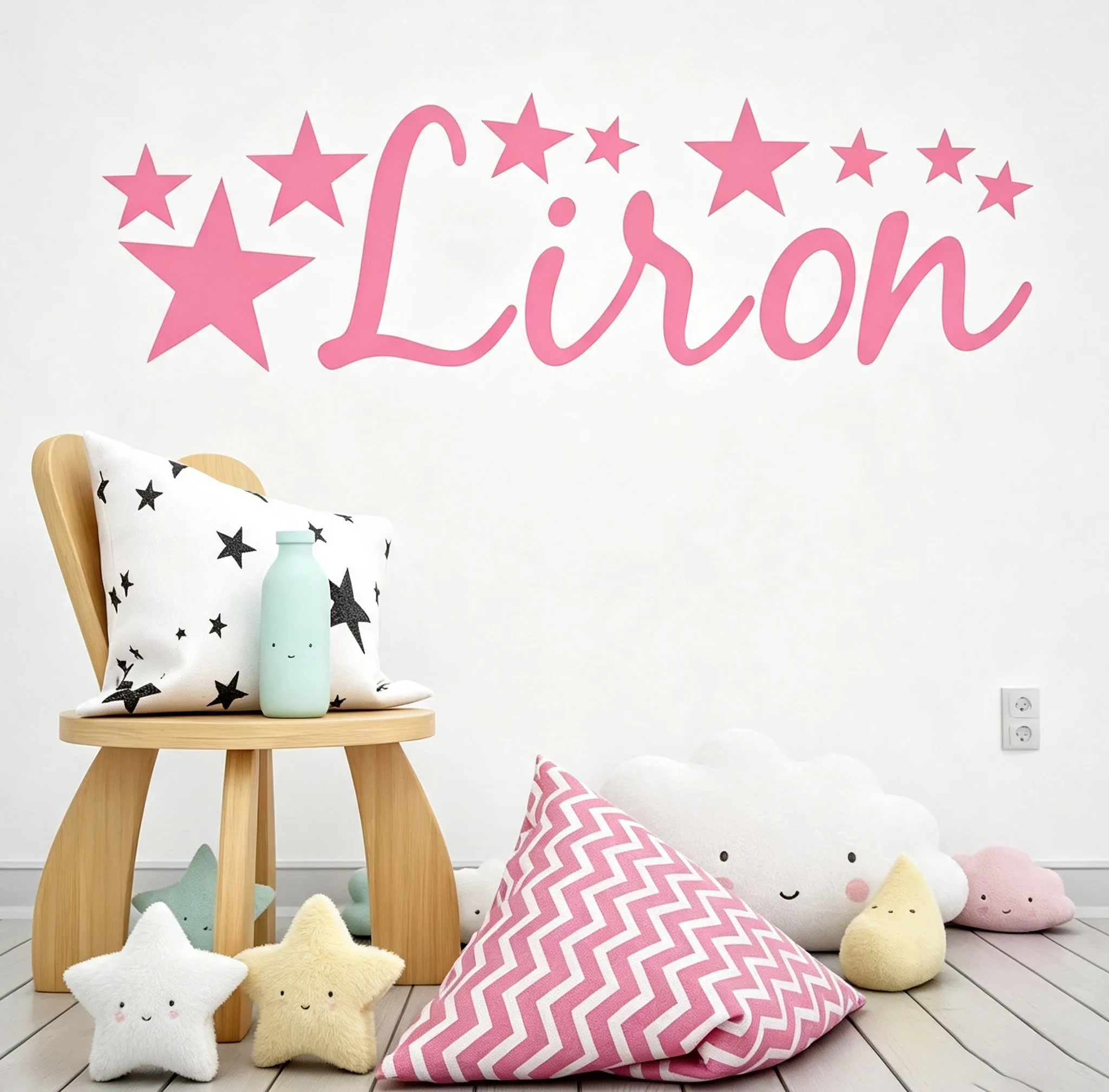 Personalised Children Name Vinyl Decal Kids Rooms Wall Stickers Customized Name Star Decorative Sticker for Boy Girl Baby Room
