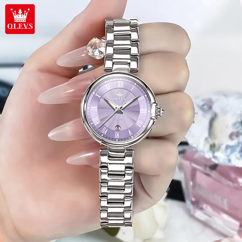 OLEVS Elegant Watch for Women Top Brand Luxury Fashion Steel Waterproof Original Quartz Wristwatches Women Reloj De Mujer