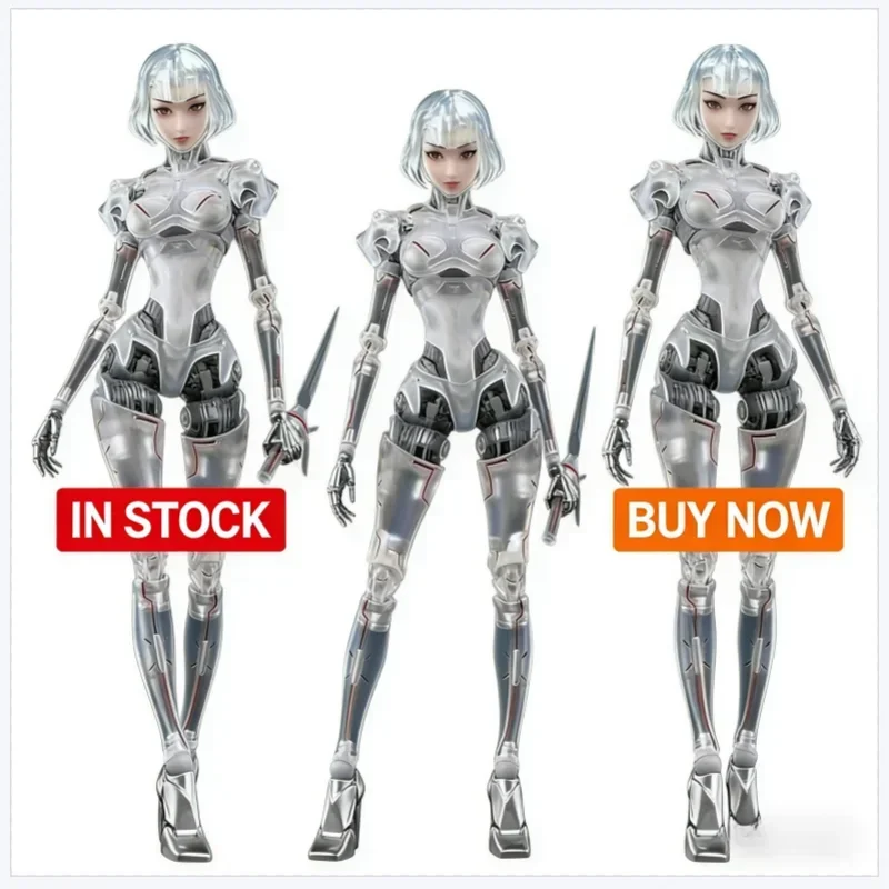 

IN stock Bone Workshop 1/12 Articulated Action Figure Ai Agent Lady Transparent Mechanical Body Desktop Ornament For Anime Fans