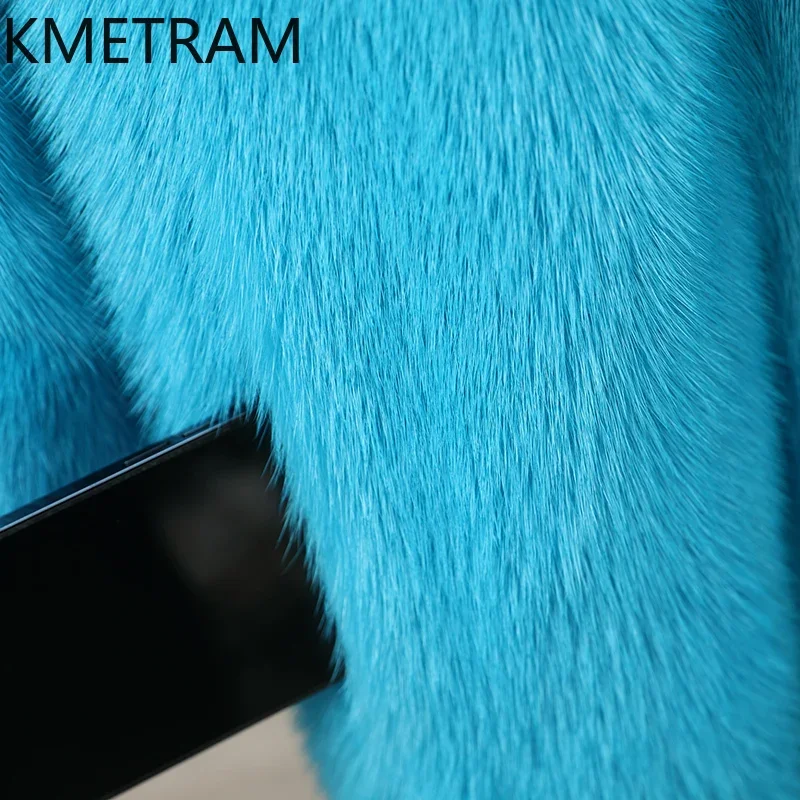 KMETRAM Real Whole Mink Women Fur Coat 2024 Luxury New in Outerwears Fashion Long Coats Winter Womans Clothing куртка женская