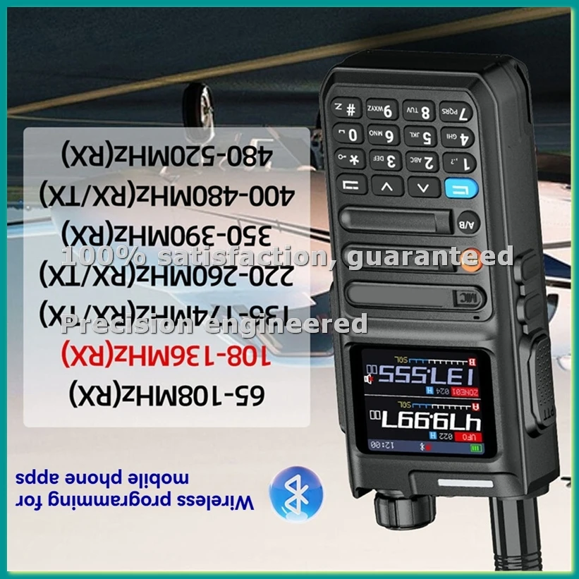AR 26 GPS 10W Walkie Talkie Phone APP Bluetooth Programming Multi Air Band Wireless Copy Frequency Long Range Ham Radio-TCES