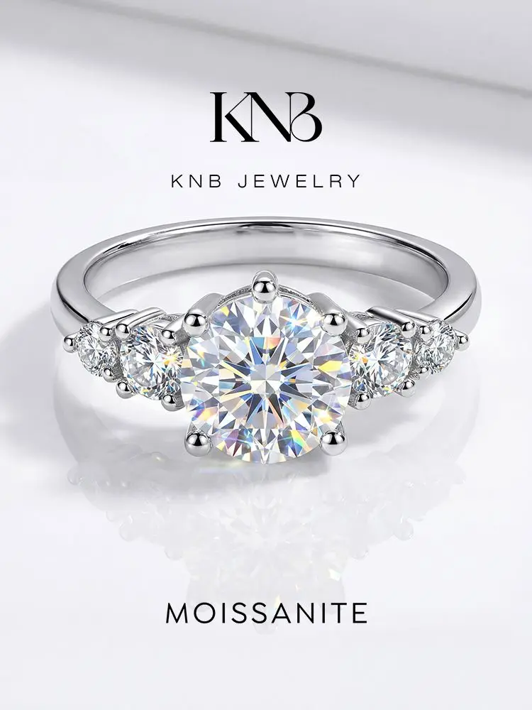 

KNB Обручальные кольца из стерлингового серебра 925 пробы с сертифицированным муассанитом 1 карат для женщин, высококачественные ювелирные изделия для свадьбы