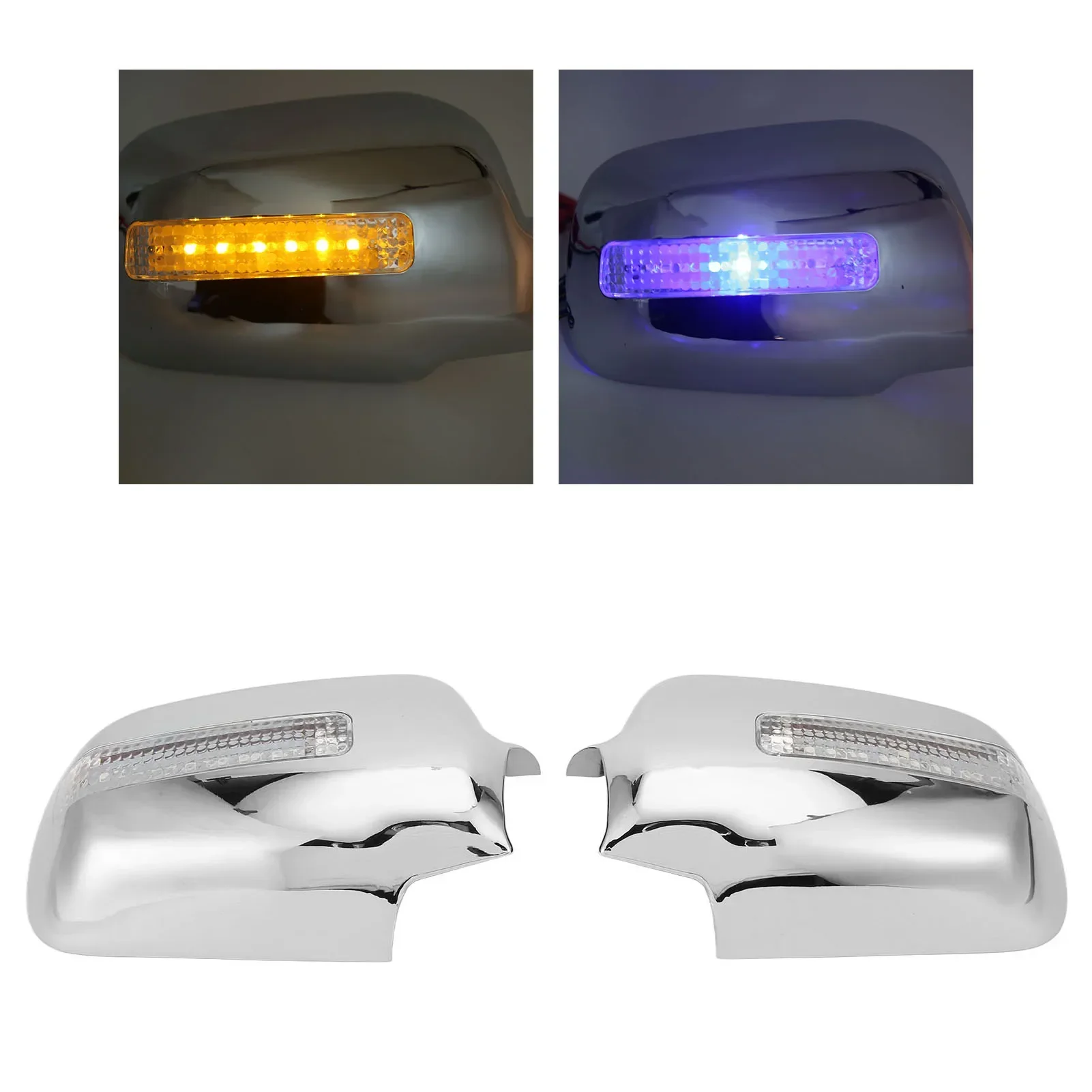 1 Pair fo ABS Chrome with LED Light Car Side Rear View Mirror Cover Trim Shell For Honda RD4 RD9 CR-V CRV 2002-2006