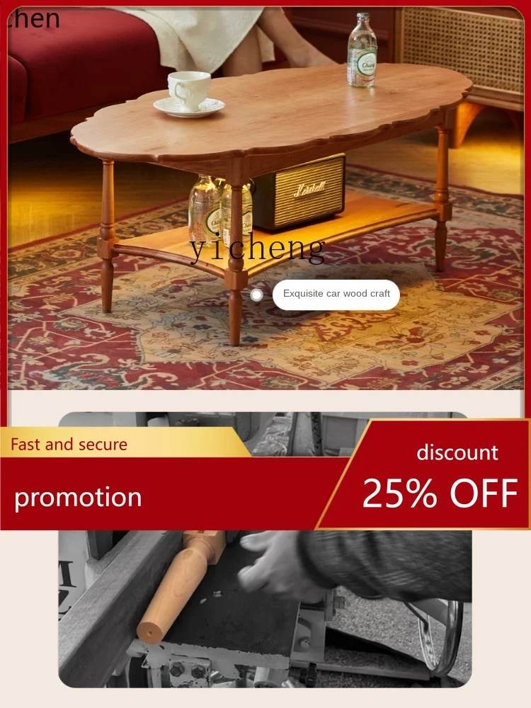 

YFY Room Nordic Solid Wood Coffee Table Small Apartment Tea Table Modern Minimalist Tea Table