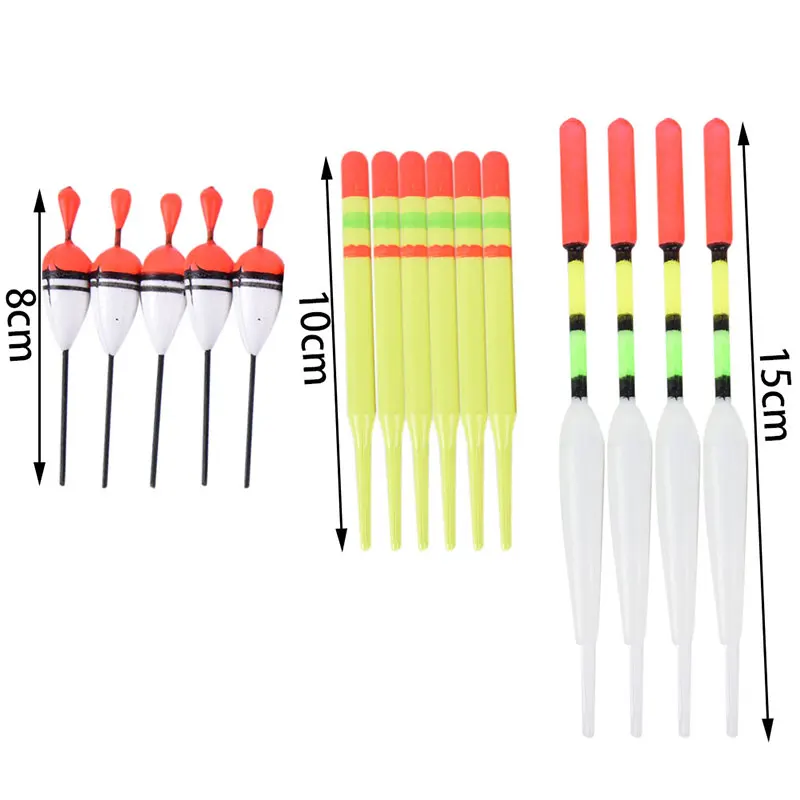 【F】15Pcs/Set Fishing Lure Floats Bobber Slip Drift Tube Indicator Accessories Sport