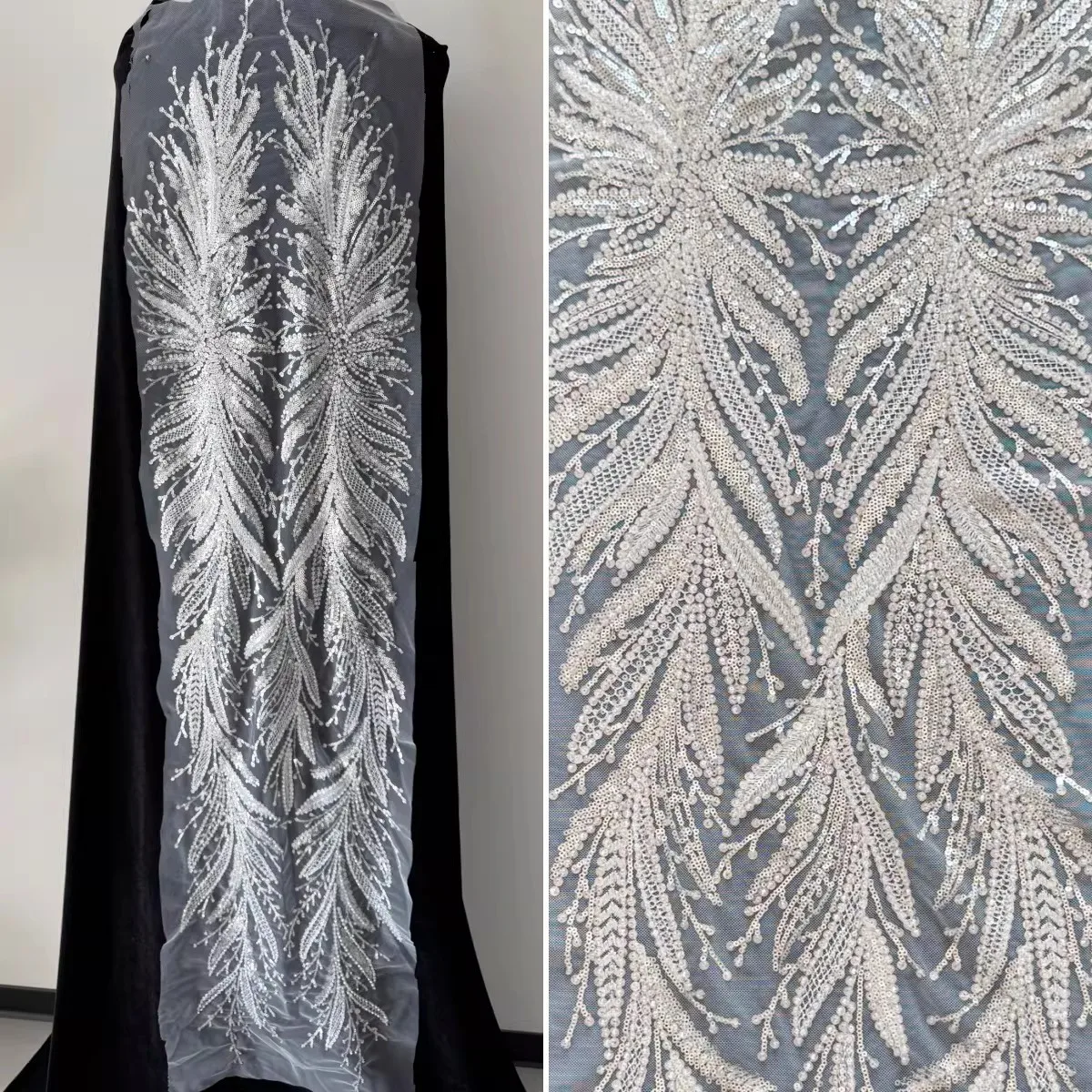 

1pcs High end bead embroidery patch luxury Wedding Lace Beads patch DIY design for party dresses patches for Clothing