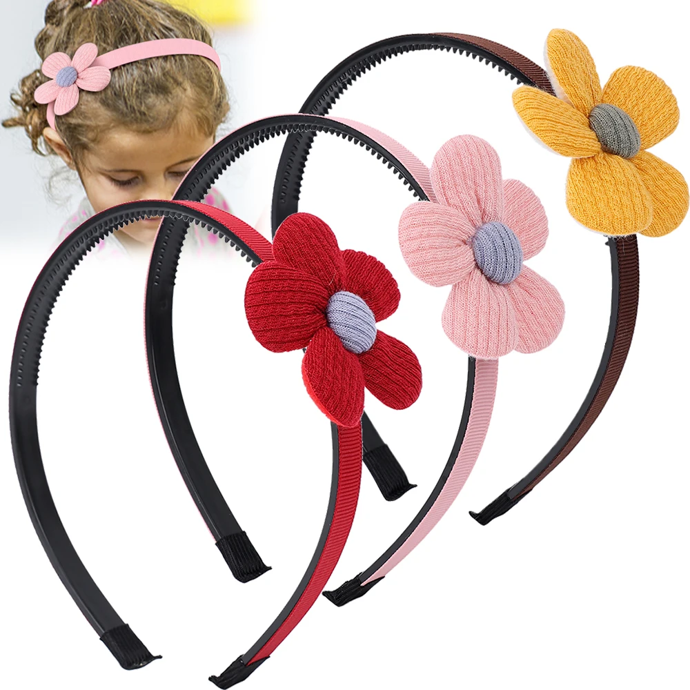 Cute Flower Hair Band for Girls Child Hair Clip Handmade Ribbon Hairbands Birthday Gifts Headwear Headband Hair Accessories