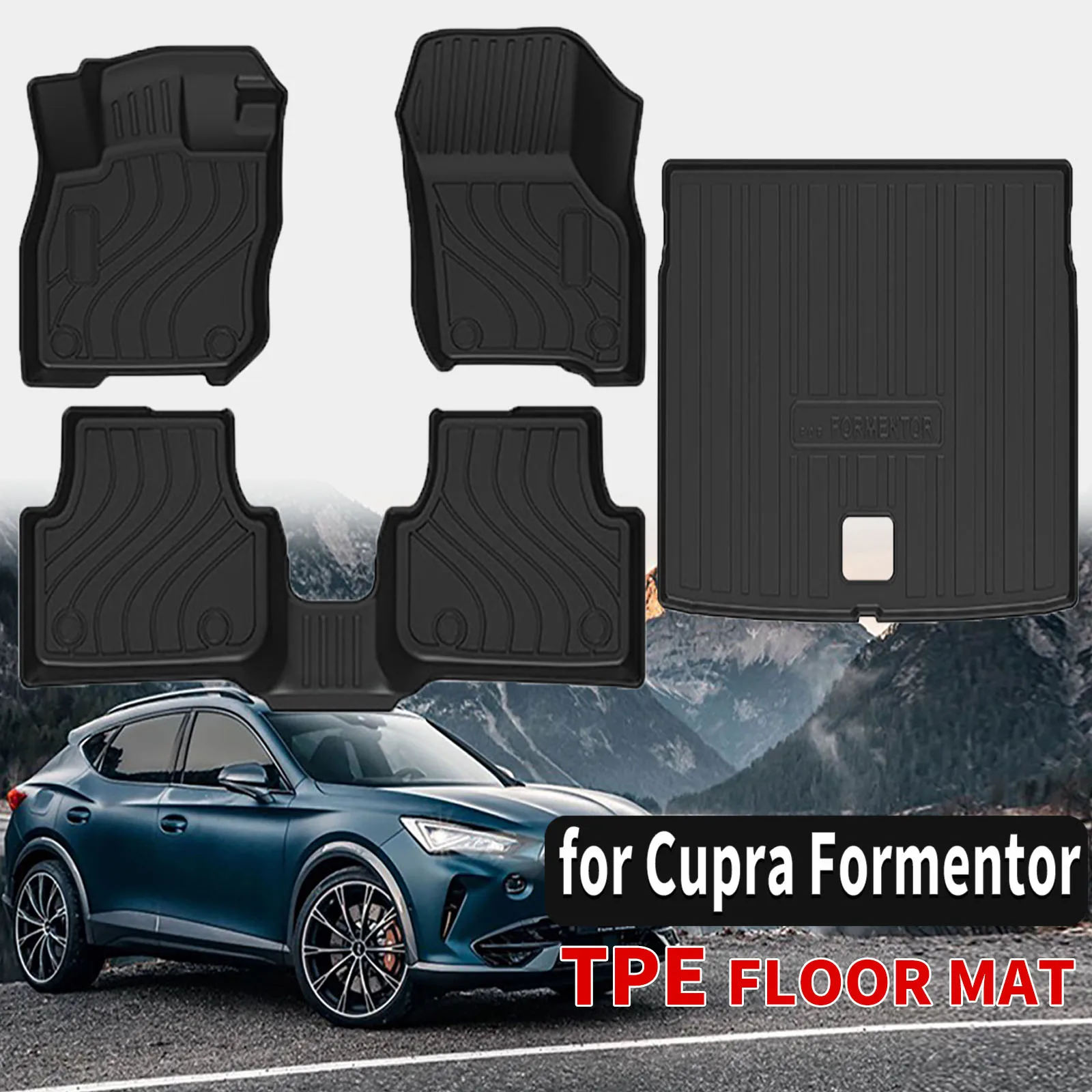 

for Cupra Formentor 2025-2018 Custom TPE Mats Full Set Eco-Friendly Waterproof All-Weather Floor Liners Accessories