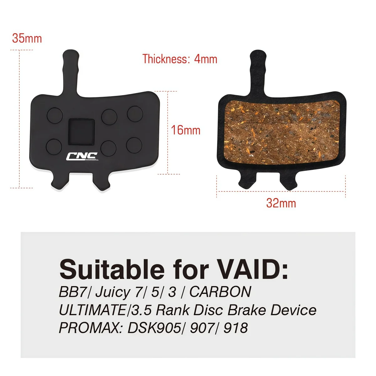 SUNTNUR Resin / Ceramic / Sintered Disc Brake Pads- Compatible With AVID BB7 & JUICY 3 / 5 / 7