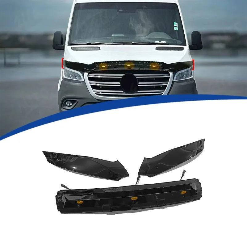 For Mercedes-Benz Sprinter W907 2018-2025 Front Hood Protector With Light Sandstone Block Deflector Shield Car Accessories
