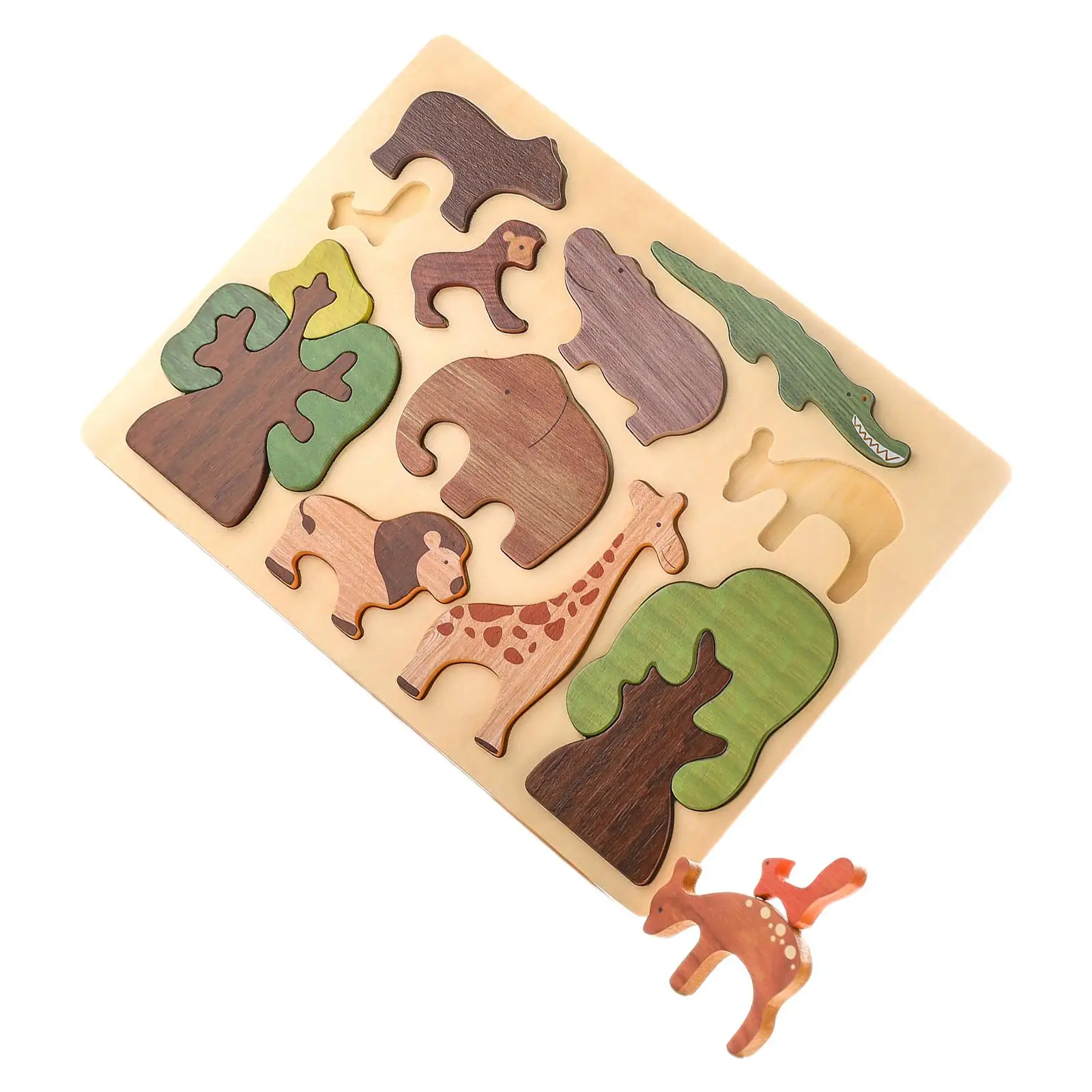 Sorting Stacking Toys Animal puzzle Early Learning Preschool Toys Brain Game Fine Motor Skills wooden Colorful for Ages 2-4